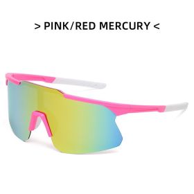 Fashion Riding Cycling Sunglasses Sports Bicycle Glasses Goggles Mountain Bike Glasses Men's Women Outdoor Lens UV400 Eyewear (Lens Color: pink red mercury)