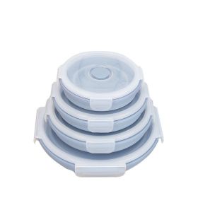 Silicone lunch box (Color: Blue)